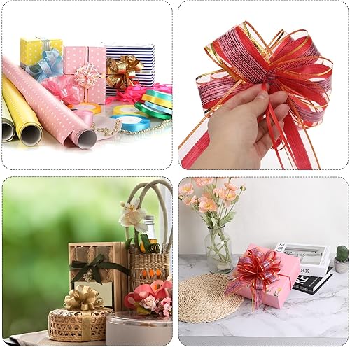 Miniatura 6 de MECCANIXITY 20 lazos grandes de 7 pulgadas para envolver regalos, cinta de organza color blanco crema para cestas de boda, regalos de fiesta de