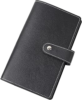 [VOLAN] レザー カード ケース 大容量 96枚 収納 クレジット 名刺 ポイント カード入れ ホルダー メンズ レディース CARD CASE 6カラー (ブラック)