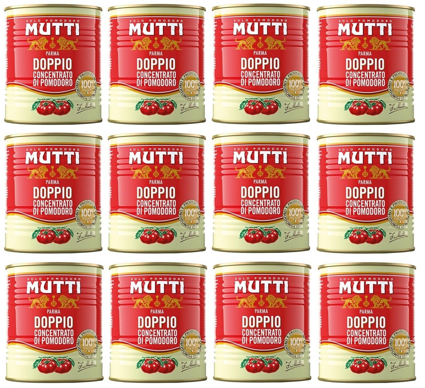 12er-Pack Mutti Doppeltes Tomatenkonzentrat,Doppio Concentrato di Pomodoro,880g Dose