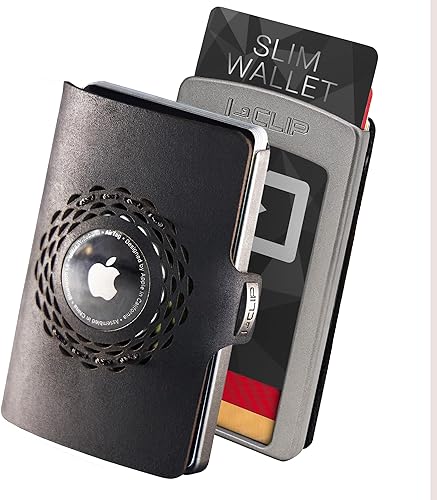 I-CLIP Impacto de radio plateado original, compatible con Apple AirTag Wallet, bolsa de dinero, monedero, funda de tarjeta de crédito, soporte para