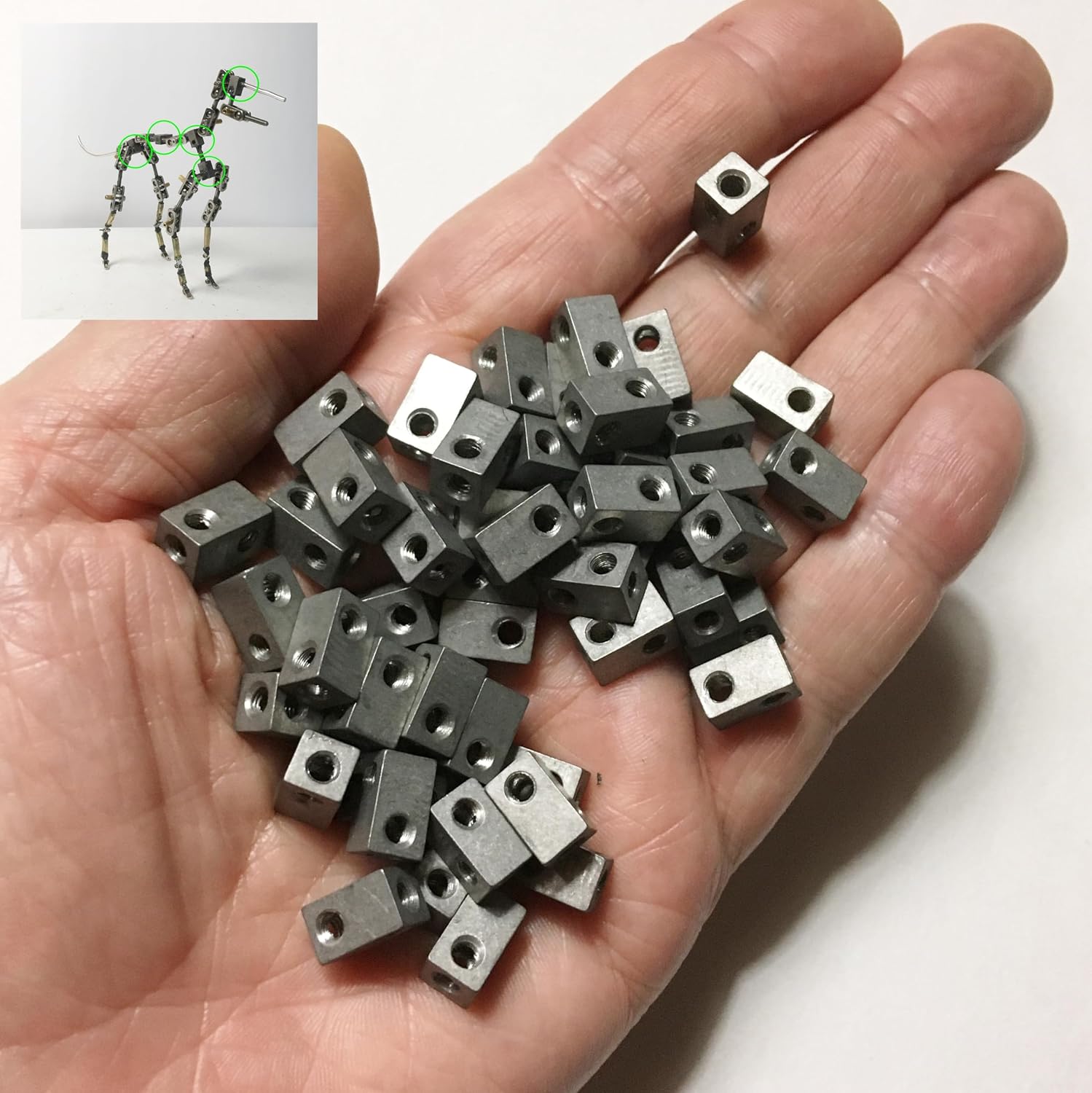 M00013-50 50pc Offset Cross Connectors M3 10x6x6mm Threaded 3-Way Chest Hip Hub for Ball Socket Stop Motion Puppet Armature Humanly Posable Parts HPA QC1