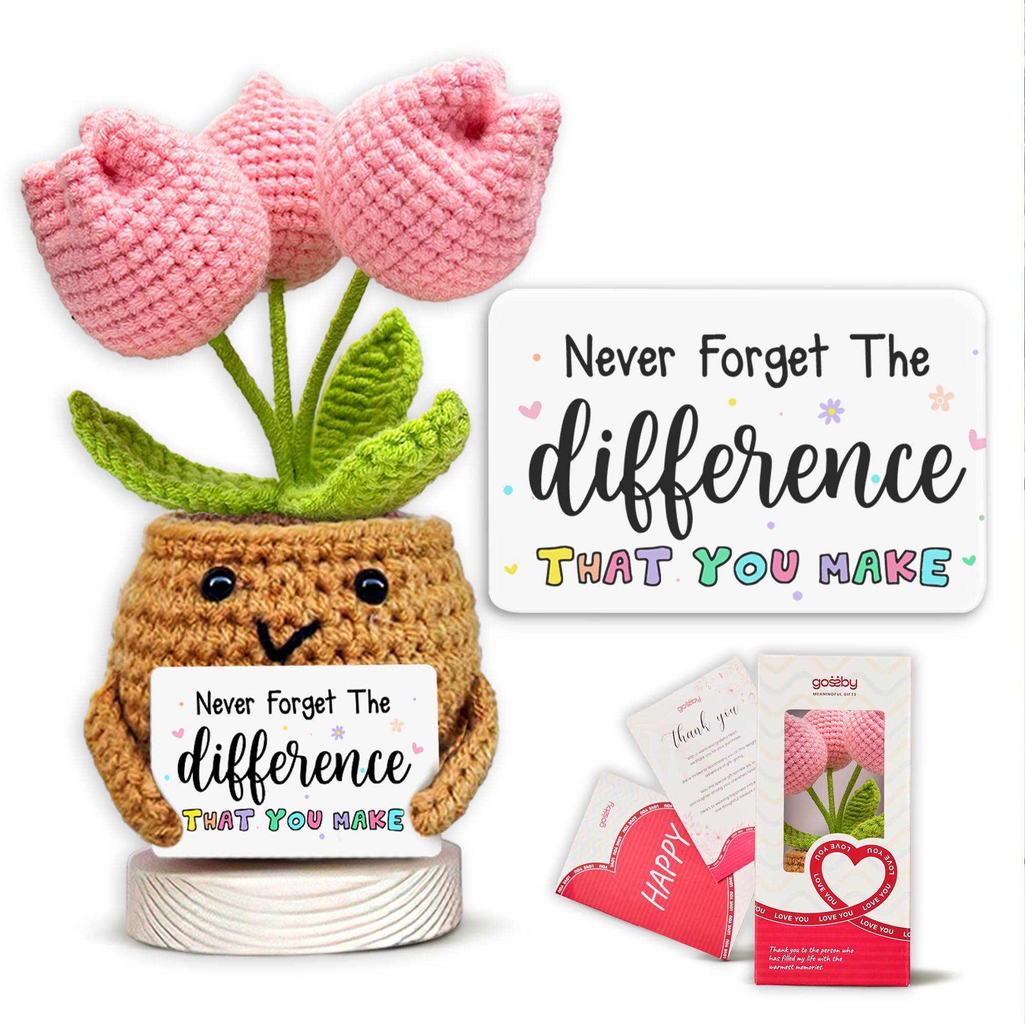 Gossby Handmade Positive Tulip Flower Crochet