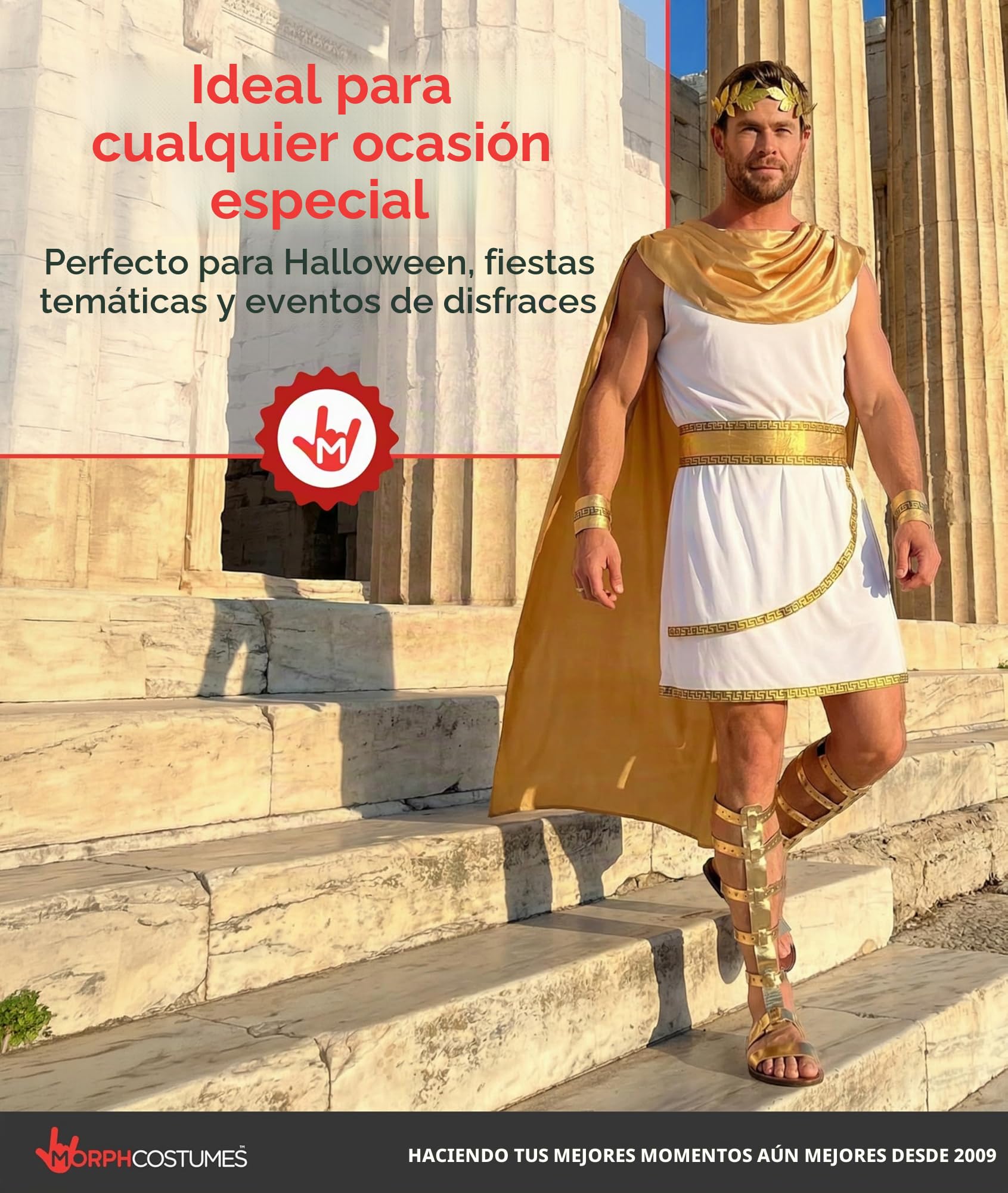 Morph Disfraz Romano Hombre, Disfraces Dios Griego, Disfraces Romanos, Traje de Griegos, Disfraz Carnaval y Halloween