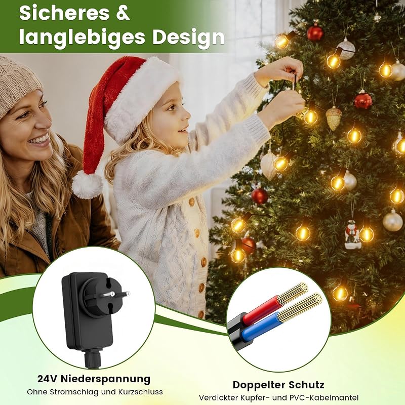Ghirlandă luminoasă LED de exterior Yuusei 2x50 m cu telecomandă, rezistentă la apă IP45, reglabilă, G40, 120 + 4 becuri, pentru grădină, foișor, balcon, nuntă