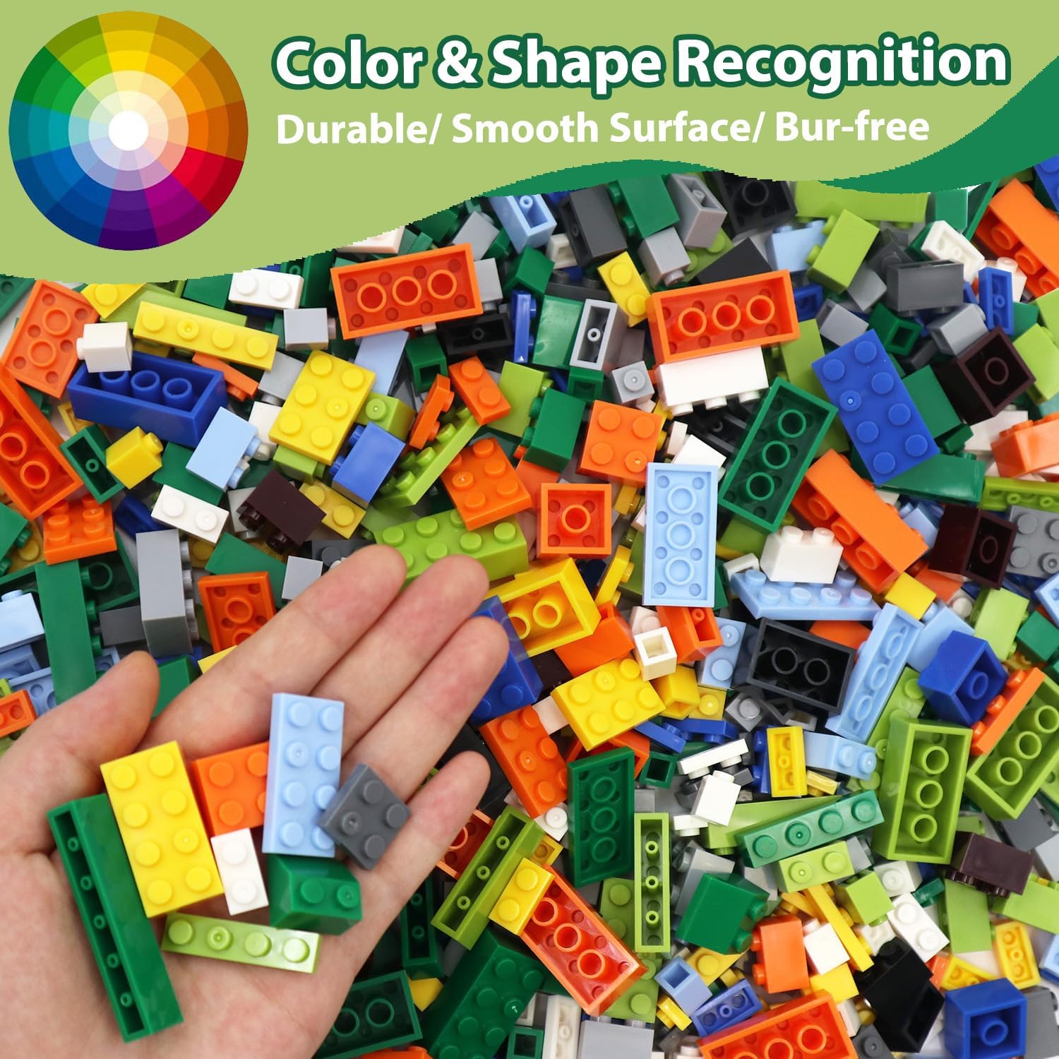 1550PCS Classic Building Bricks Set with Wheels | Compatible with Major Brands, Includes Wheel Pieces, Multiple Colors, Classic Building Blocks