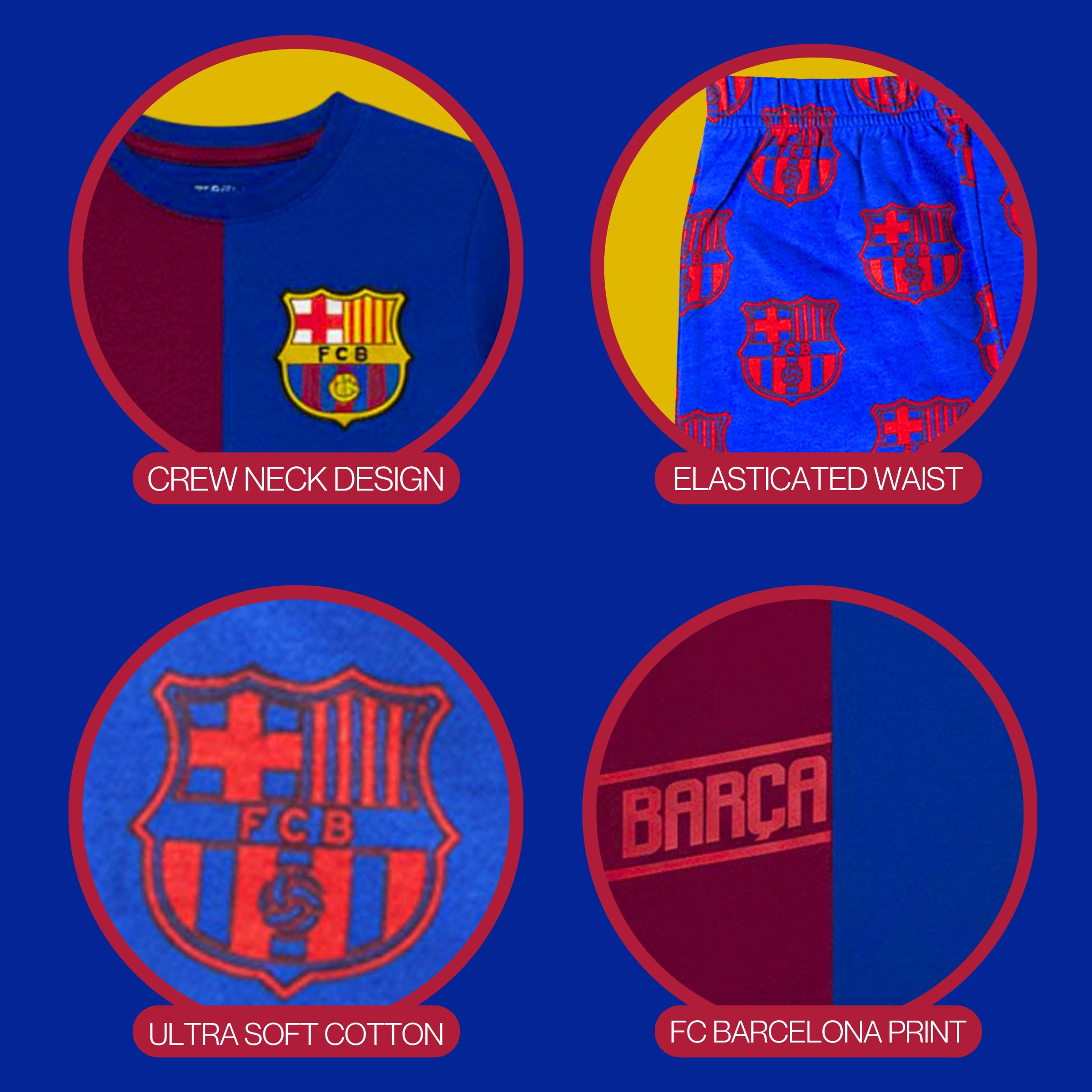FC Barcelona Camiseta y Pantalón Corto para Niño, Conjunto 2 Piezas, Tallas 3 a 14 Años