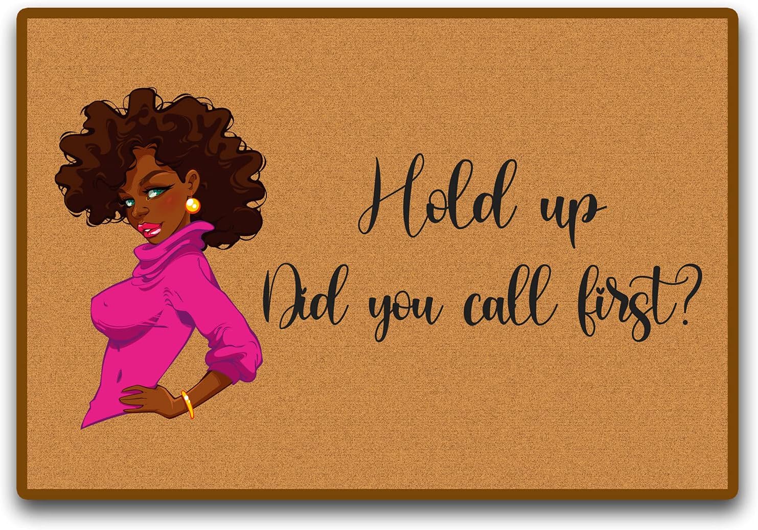 Accssoey Welcome Door Mat, 'Did You Call or Text First' - Funny Personalized Doormat, 23.6" x 15.7" (Rectangular)