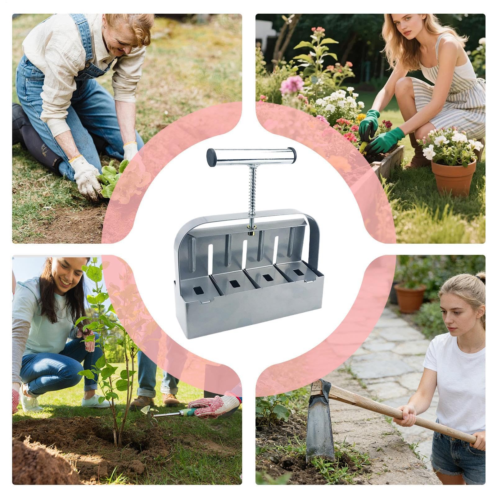 Herramienta para Terrones de Suelo Herramientas de Jardinería de Acero con | Formador Tierra Mano para Plantar Para Siembra Transplantación Propagación Invernadero y Exterior