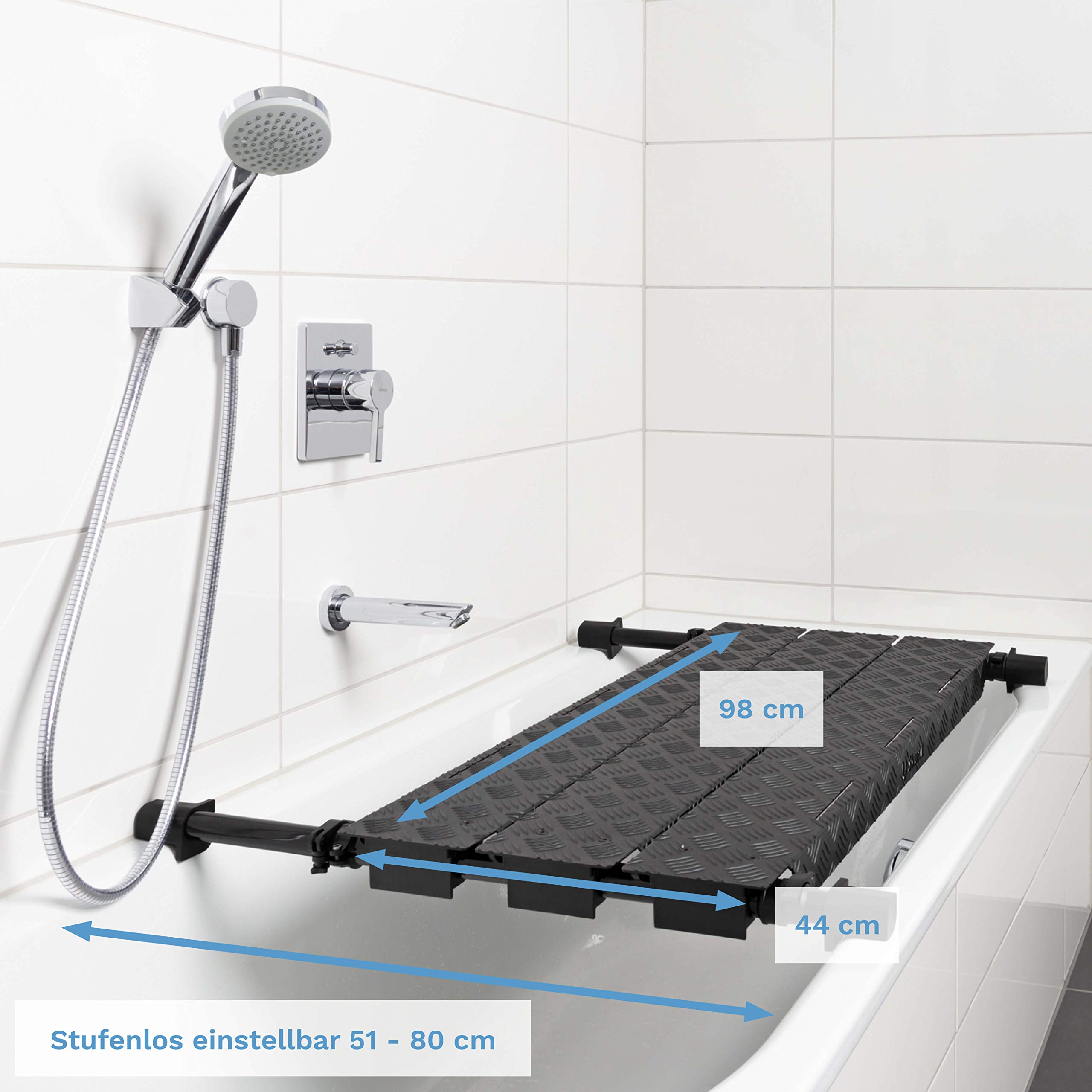 DogShower - Aus Aluminium - Hundedusche für Ihre Badewanne zur optimalen Pflege Ihres Hundes Hundehygiene - Hundepflege - platzsparend (XL)
