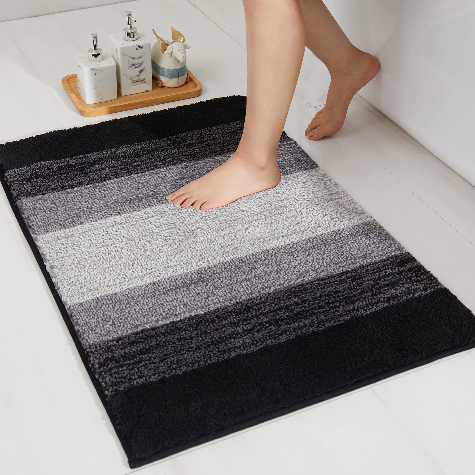 Badematte Mit Kuhmuster, 50,8x81,3 Cm – Weiche Mikrofaser, Rutschfeste Unterseite, Für Bad & Dusche