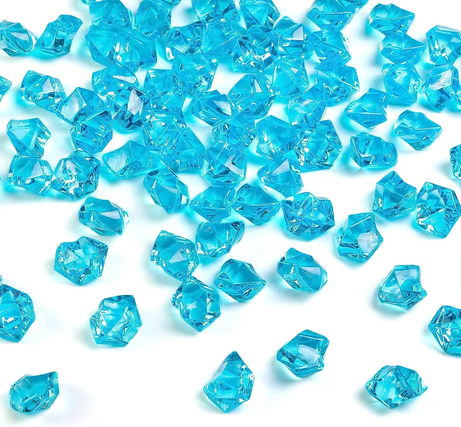 Firstly Traders 100g Acrylic Diamonds Faux Crystals for Home Decor Vase Fillers Acrylic Ice Rock Cubes Gems for Arts and Crafts, Vase Fillers Decoration Stones, Shiny Pebbles(Aquua Blue)-picture-10
