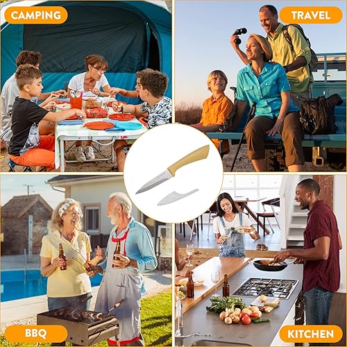 Miniatura 35 de 3 cuchillos de pelar arcoíris con funda, cuchillos de cocina de nitidez profesional, trae color de vida, hace que la vida sea mejor, cuchillo