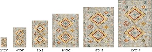 Miniatura 8 de Pasargad Home Alfombra turca Aldora Design de telar mecánico beigemulticolor, 4 pies 0 pulgadas x 6 pies 0 pulgadas