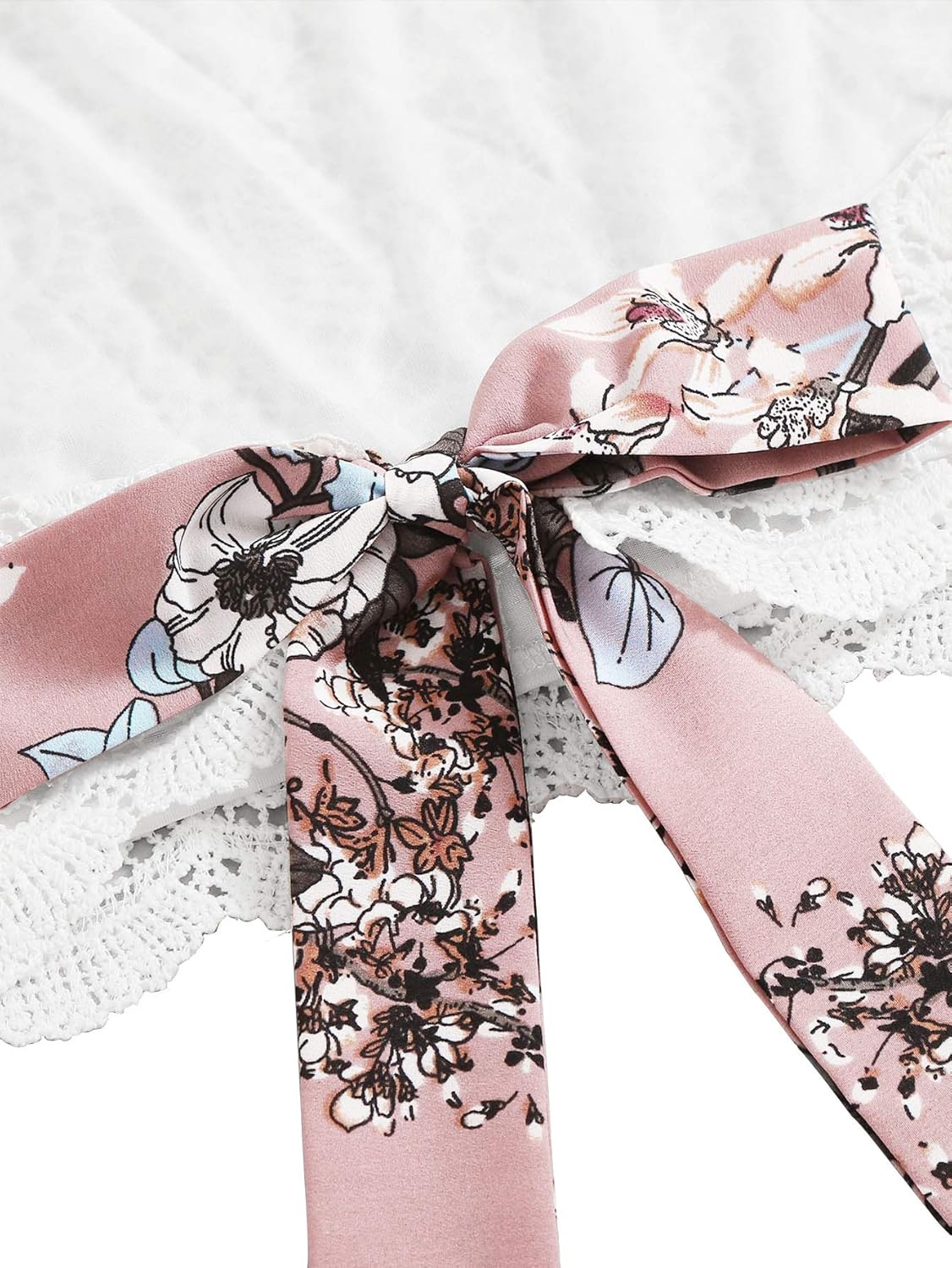 LYANER Women's 2 Piece Outfits Summer Lace Halter Cami Crop Top with Floral Mini Skirt Set - Image 3