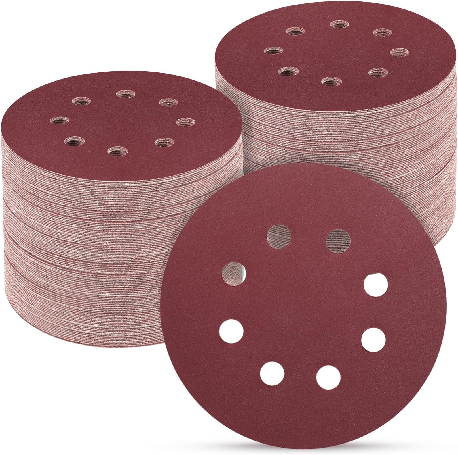 100 PCS 5 Inch Sanding Discs 600 Grit, Round Hook and Loop Sandpaper for Random Orbital Sander