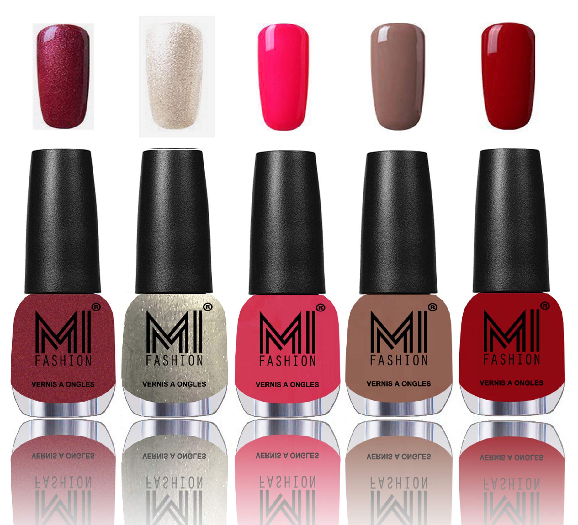 MI Fashion Nail Polish combo Shades - Metallic Red-Gold,Ginger Rust and many more-picture-10