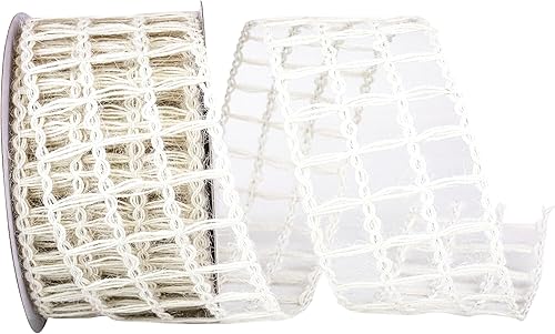 Miniatura 8 de Reliant Ribbon 90361W-810-40J Suministro de arte y manualidades, 2-12 pulgadas x 25 yardas, marfil