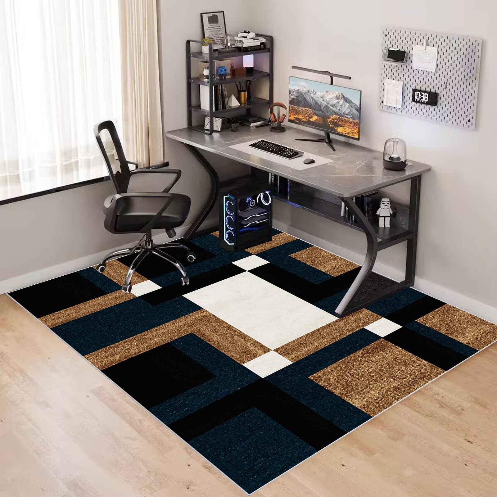 80 x 120 cm Heavy Duty Office Chair Mat for Carpeted Floor Computer Gaming Desk Chair Mat for Carpet Hard Floor Protector Mat for Rolling Chair Carpet Protector Chair Mat Floor Mat for Office Chair - Image 2