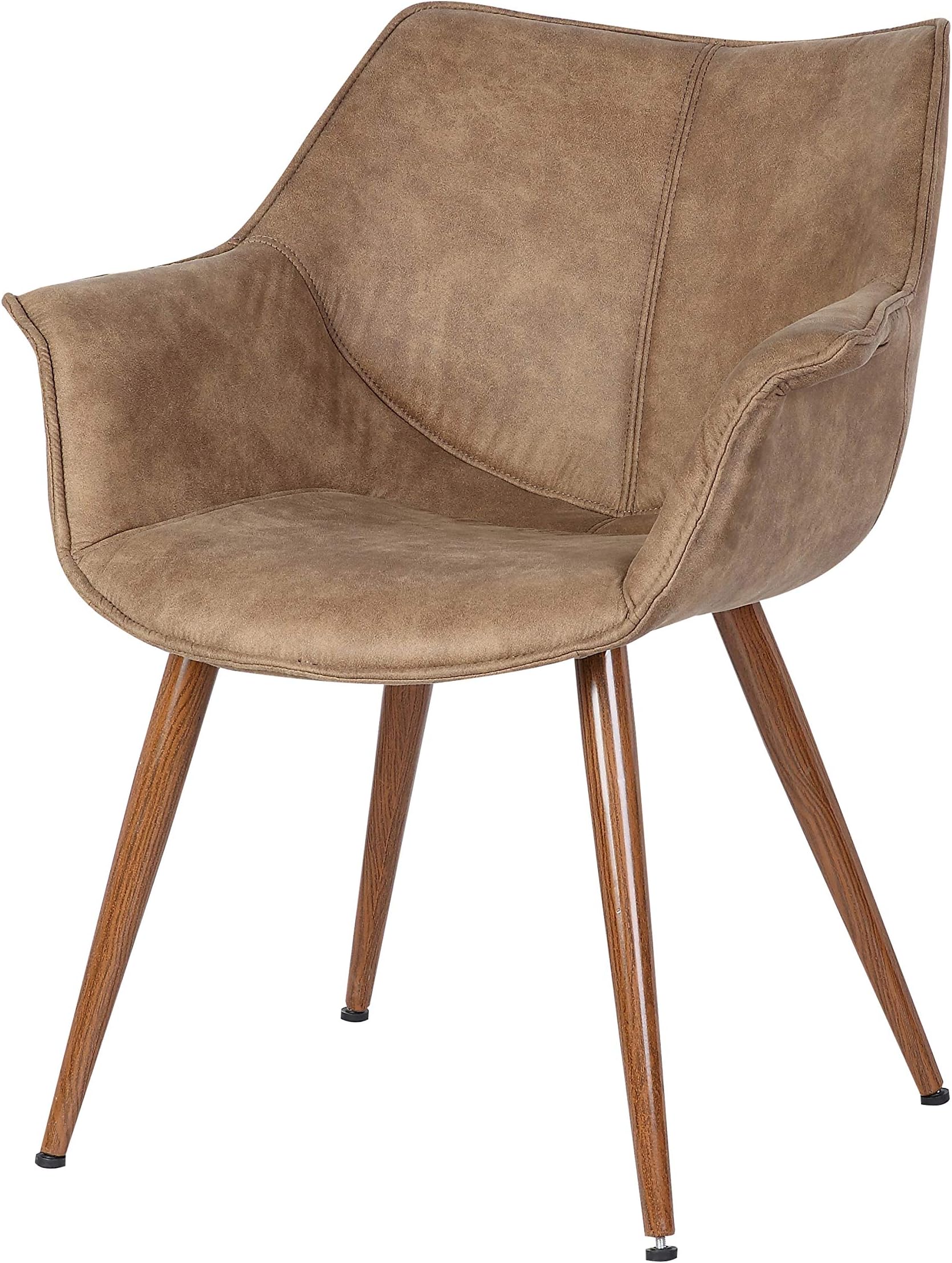New Pacific Direct Agatha Arm, Set of 2 Dining Chairs, Suede Sandeling
