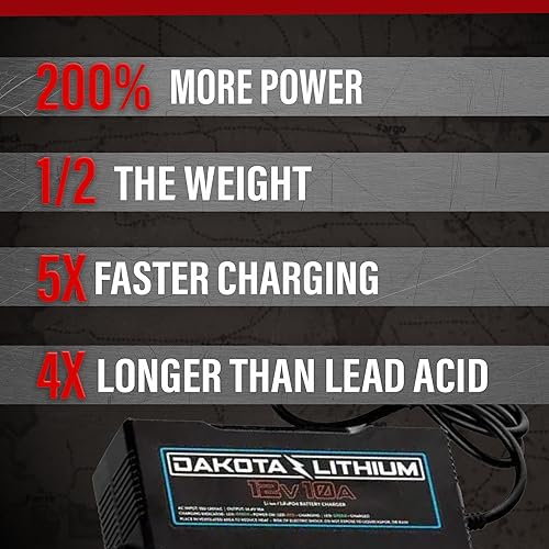 Miniatura 4 de Dakota Lithium - Cargador de batería de ciclo profundo LiFePO4 de 12 V y 10 amperios - Óptimo para cargar rápidamente baterías más grandes, funciona