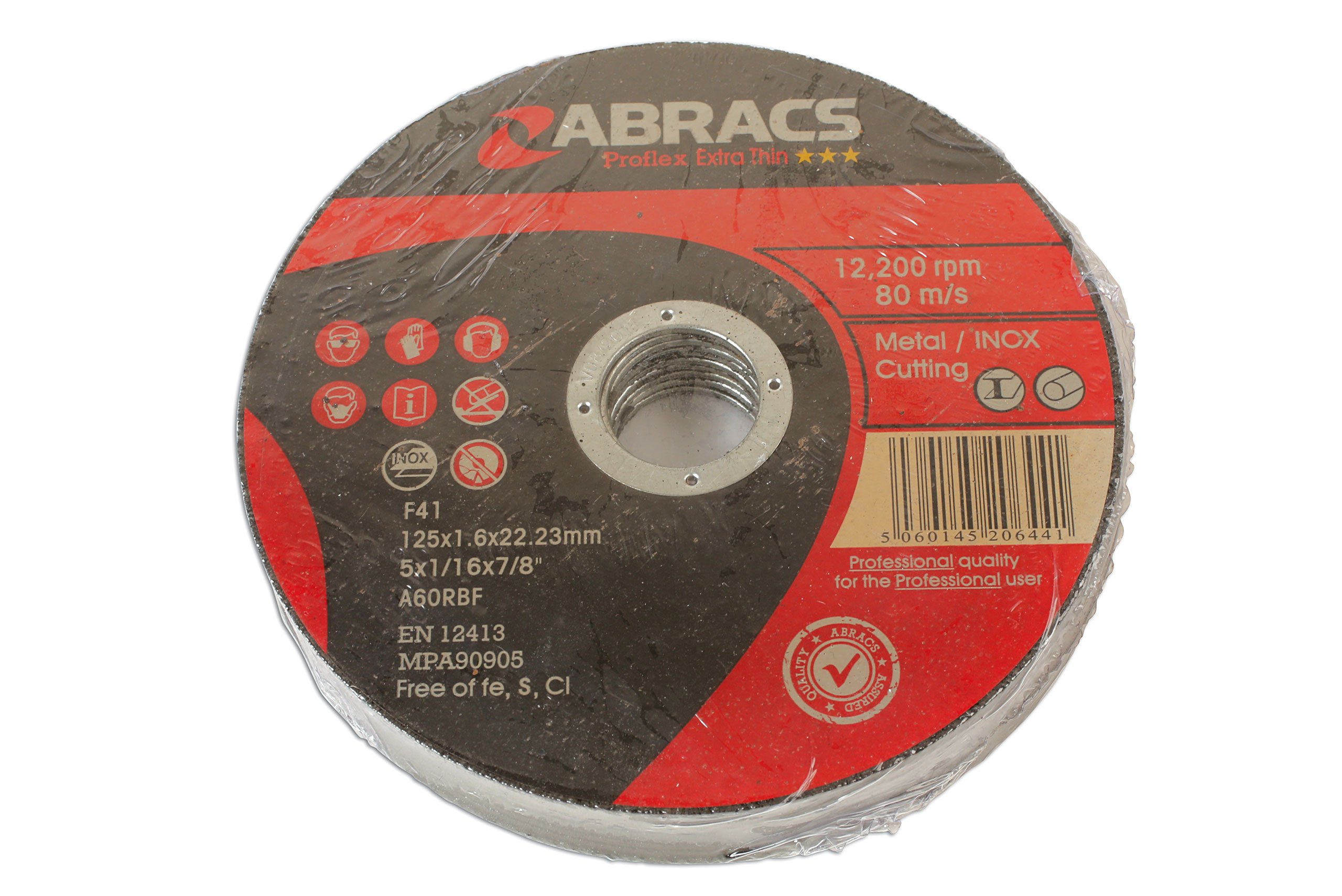 Connect 32197 Abracs Extra Thin Flat Cutting Discs 125mm x 1.6mm 10pc