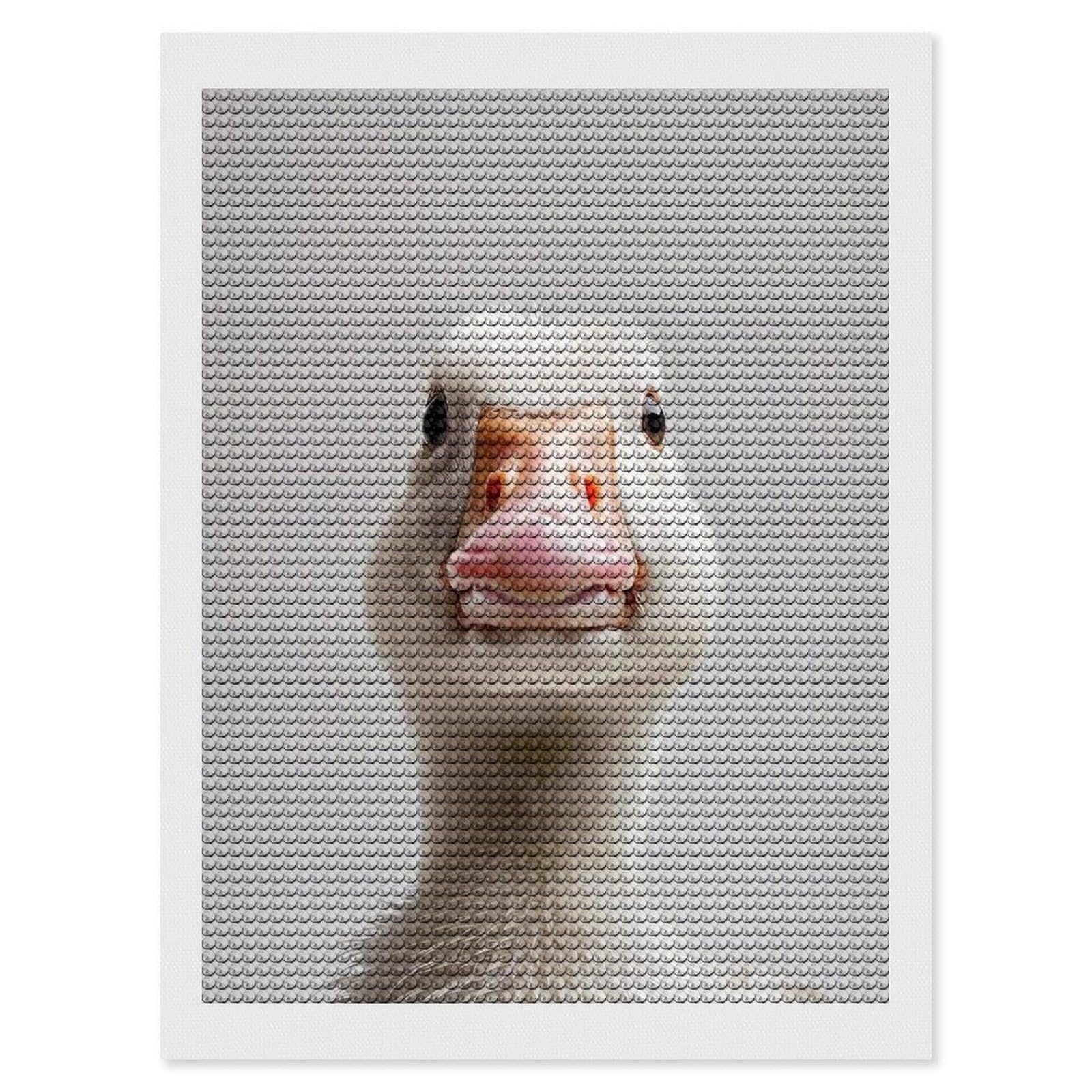 Junmoney Goose Face Diamond Painting Canvas Kit 12"x16", Round Gems, Living Room Decor, Seasonal Gift Choice, Modern Decor