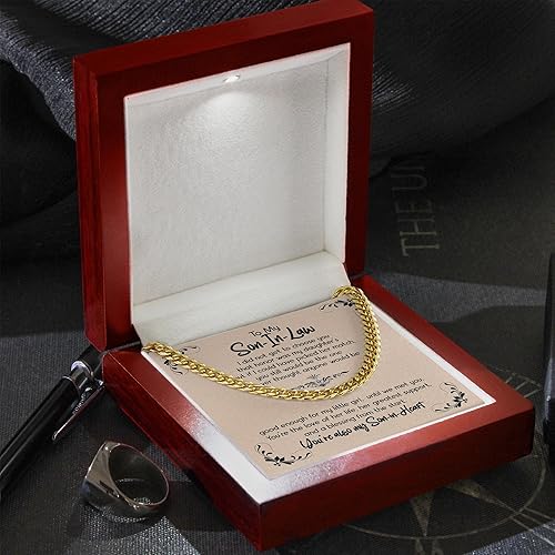 Miniatura 3 de Collar de cadena cubana para yerno, regalo para él, futuro hijo en la ley, regalo de cumpleaños en el día de la boda, regalo sentimental para hijo