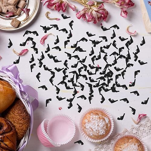 Miniatura 6 de Pistola de confeti con purpurina negra, pistola, dispersión de papel para baby shower, decoración de mesa de feliz cumpleaños, 120 piezas