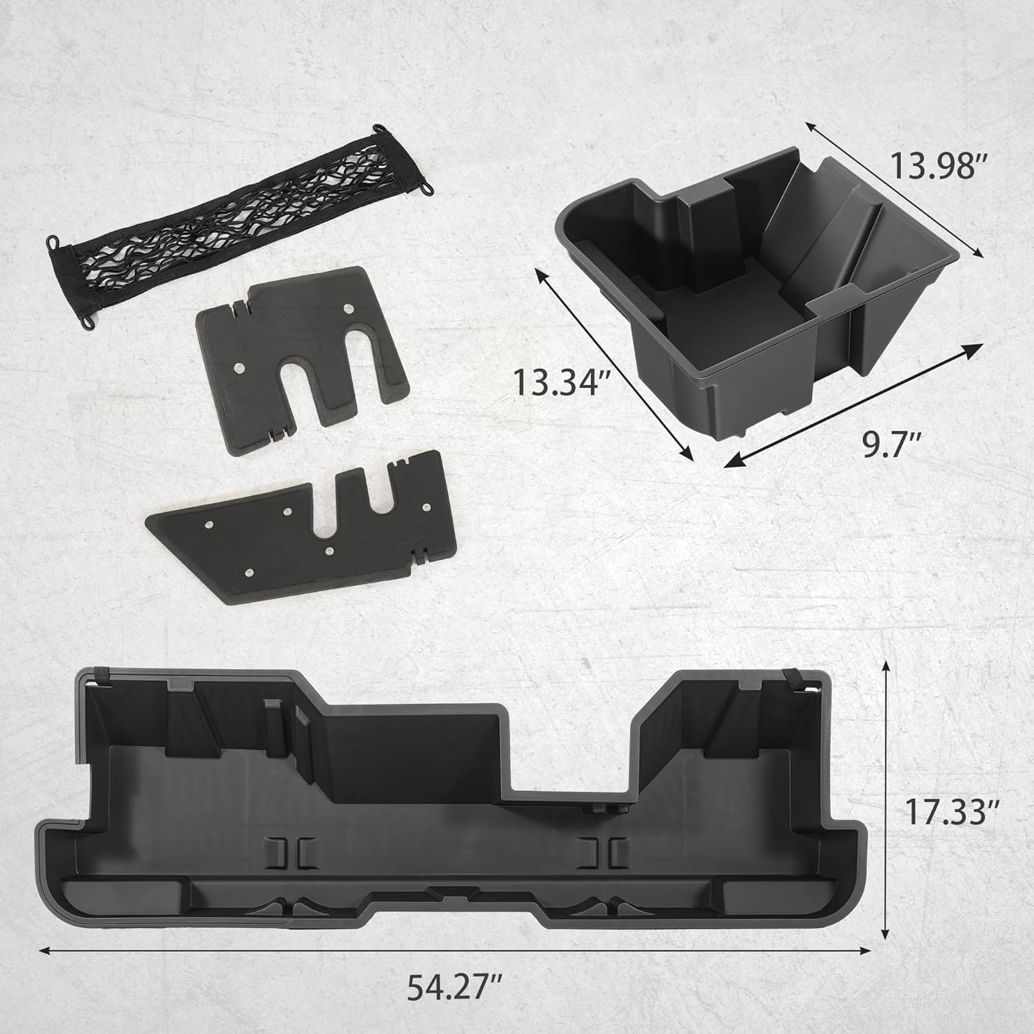 oEdRo Under Seat Storage fits 2019-2026 Dodge Ram 1500 Crew Cab New Body Style (Not for Classic), Upgraded Rear Underseat Storage Truck Organizer Black Tool Box