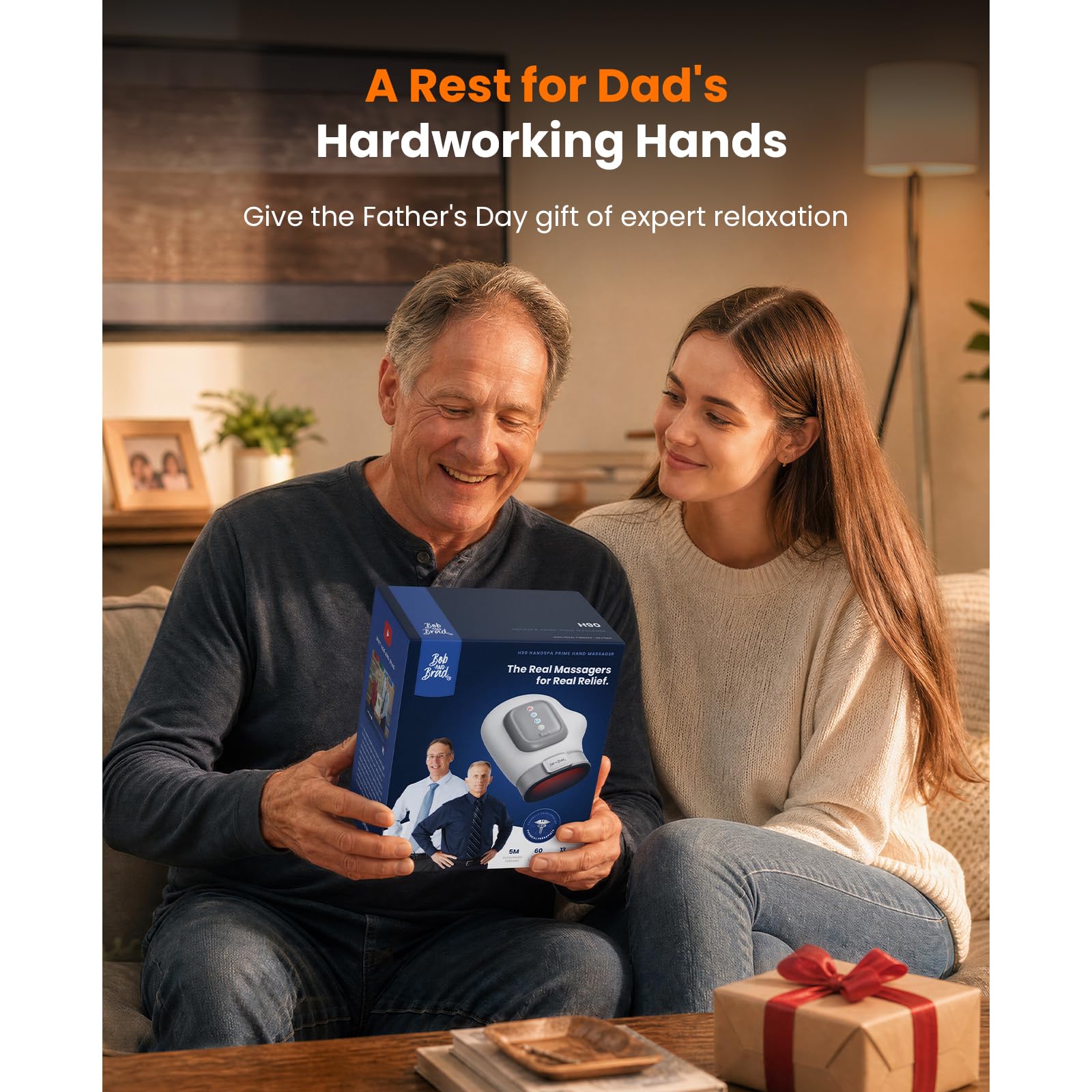 BOB AND BRAD Masseur de Mains avec Compression et Chaleur, Appareil de Massage Électrique sans Fil pour Doigts et Paumes, Batterie Longue Durée, Cadeau pour Hommes et Femmes