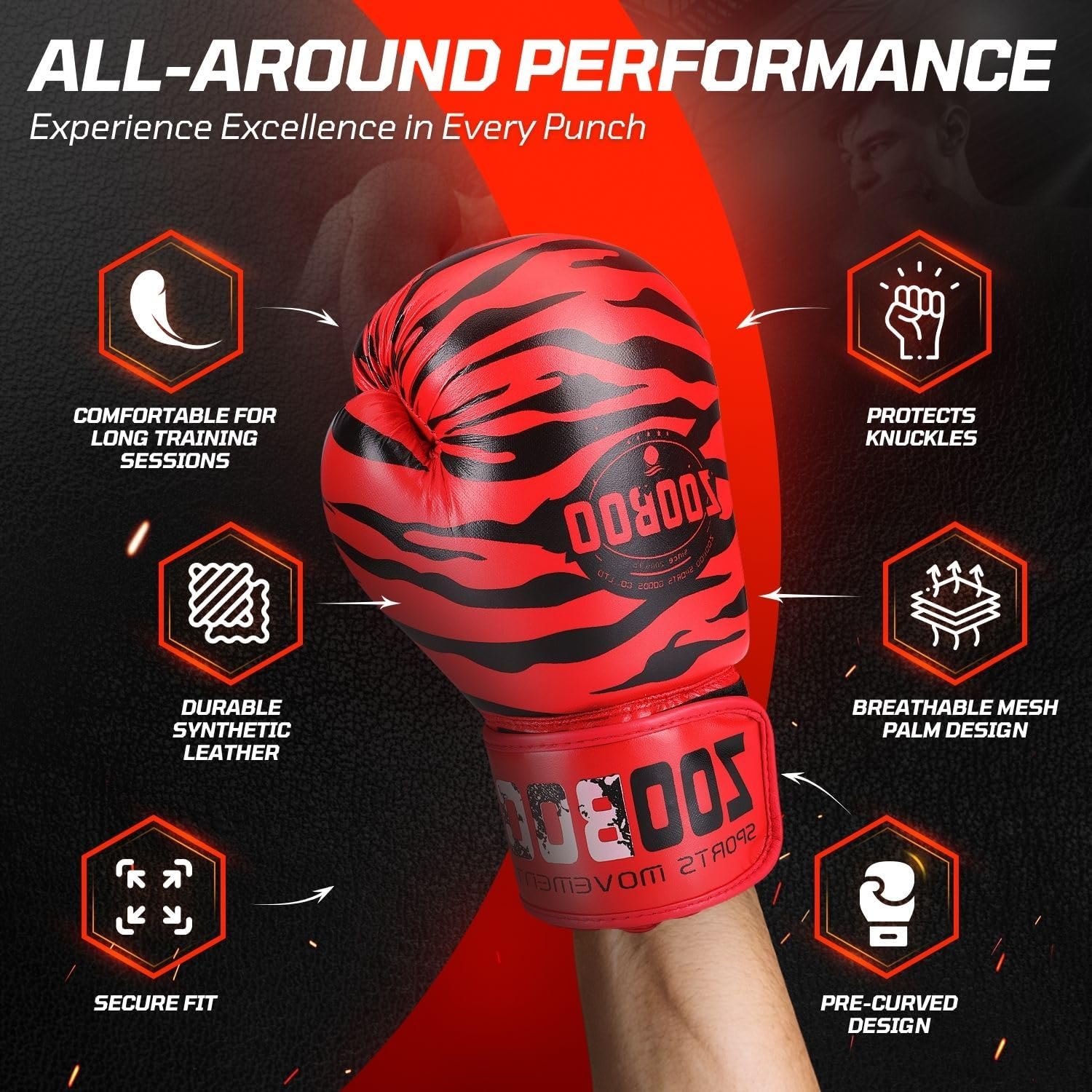 Flexzion Boxing Sparring Training Gloves Pro Muay Thai Kickboxing Heavy Bag Punching Mitts Wrist Wrap Full Contact Combat Sport Protective Hand Gear Martial Art Supply for Women & Teens, 10Oz - Image 4