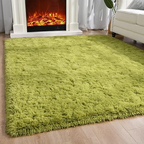Miniatura 254 de Ompaa Alfombra esponjosa, alfombra mullida súper suave para dormitorio, sala de estar, alfombra grande de felpa de 6 x 9 pies, alfombra de pelo Negro