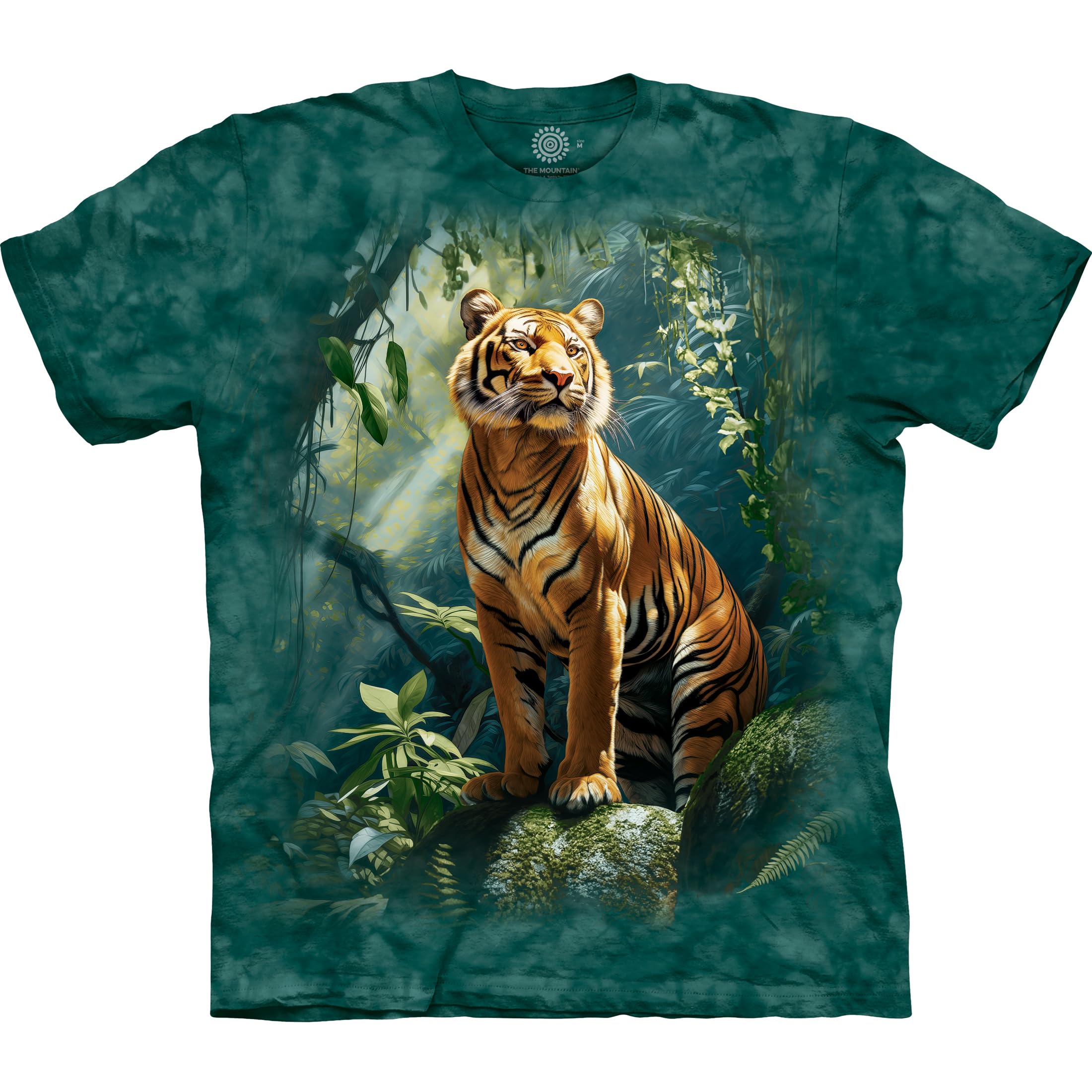 The Mountain Unisex Green Tiger Grove Shirt For Men, Animal Graphic Tees Men, Jungle Wildlife Oversized Casual Cotton T-Shirt, Xxxxl