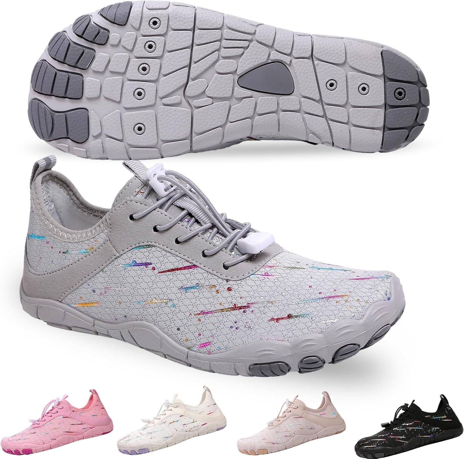 SIOSNETA Hike Barefoot Shoes for Women Men, Breathable Non-Slip Athletic Footwear, Wide Toe Water Shoes for Hiking, Non-Slip Neuropathy Shoes for Women Men, Grounded Comfort wear