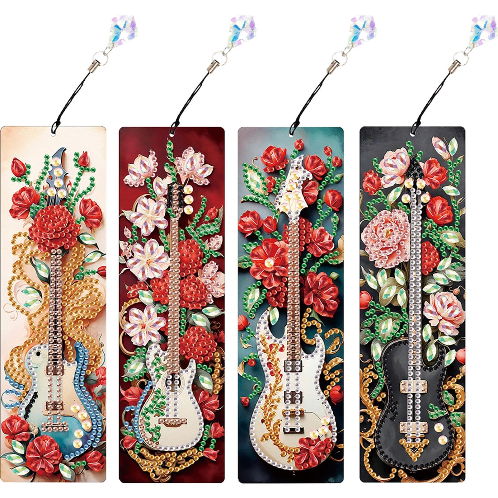 KOBONA 4Pcs Special Shape Dream Catcher Butterfly Diamond Bookmark Art Projects DIY Bookmarks Diamond Painting Kits Diamond Art Bookmark with Pendant for Adults Beginners (SQY031)