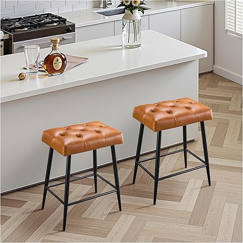 Juego de 2 taburetes de bar de altura de mostrador, taburetes de bar de 24 pulgadas para isla de cocina, taburete de bar de granja para mostrador,