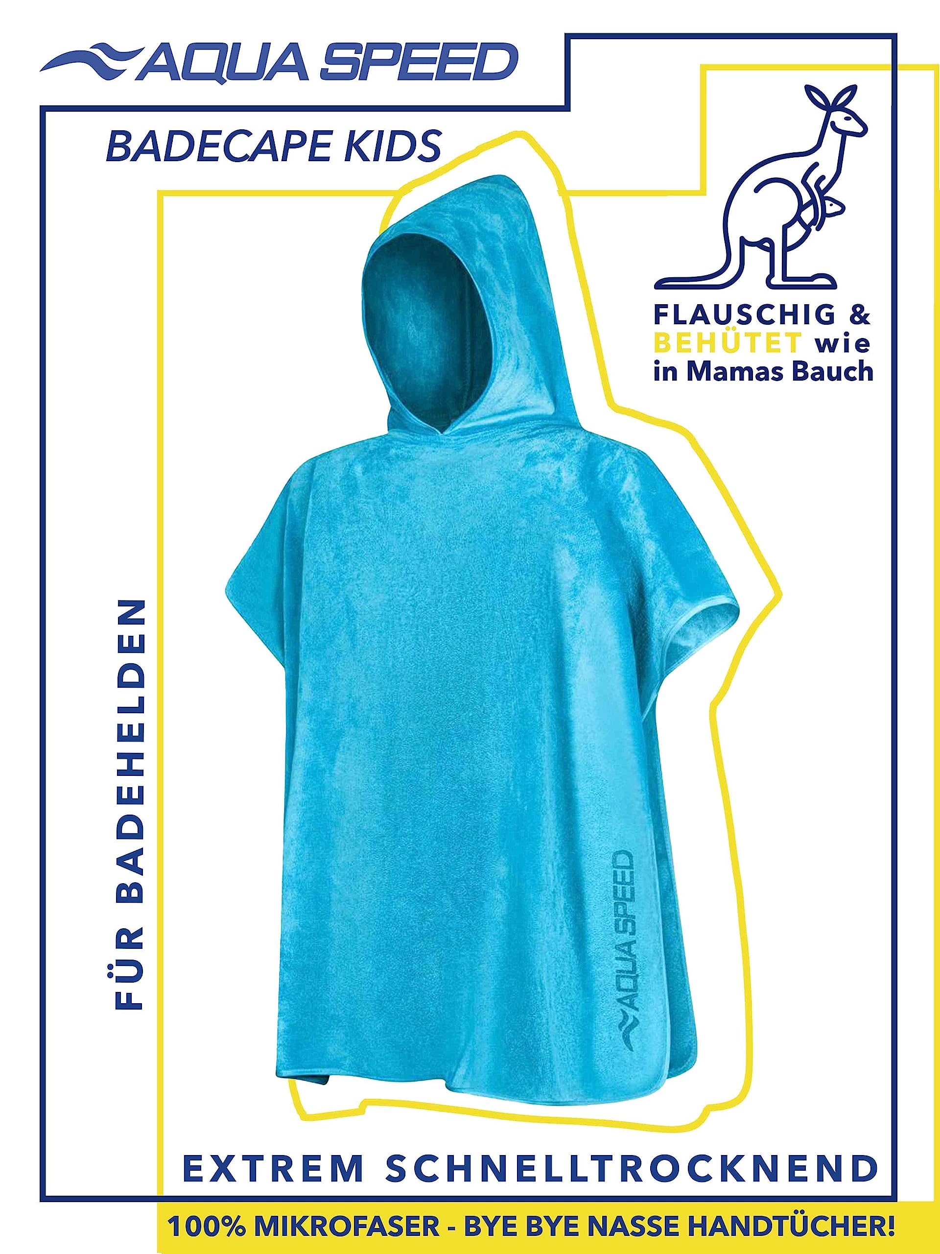 Aqua Speed Bademantel für Kinder | Badeponcho | Poncho Handtuch | Badetuch mit Kapuze | Handtuchponcho