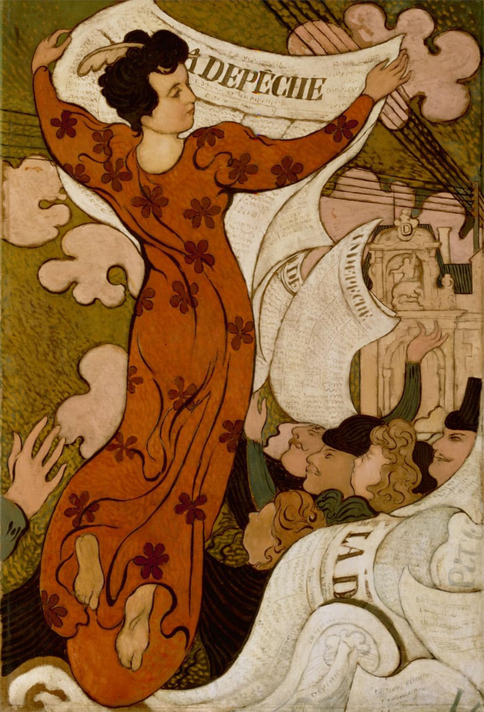 RZHRHJES Vintage Wall Art Picture on Canvas Wall Art Poster the Depeche of Toulouse by Maurice Denis Canvas Poster for Office Decor 60x90cm