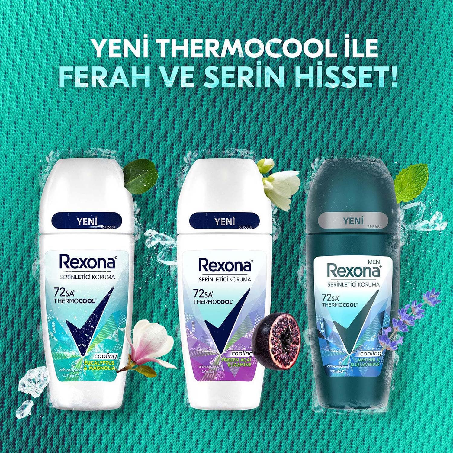 Rexona Thermocool Kadın Roll-On Deodorant Eucalyptus & Magnolia 50 Ml