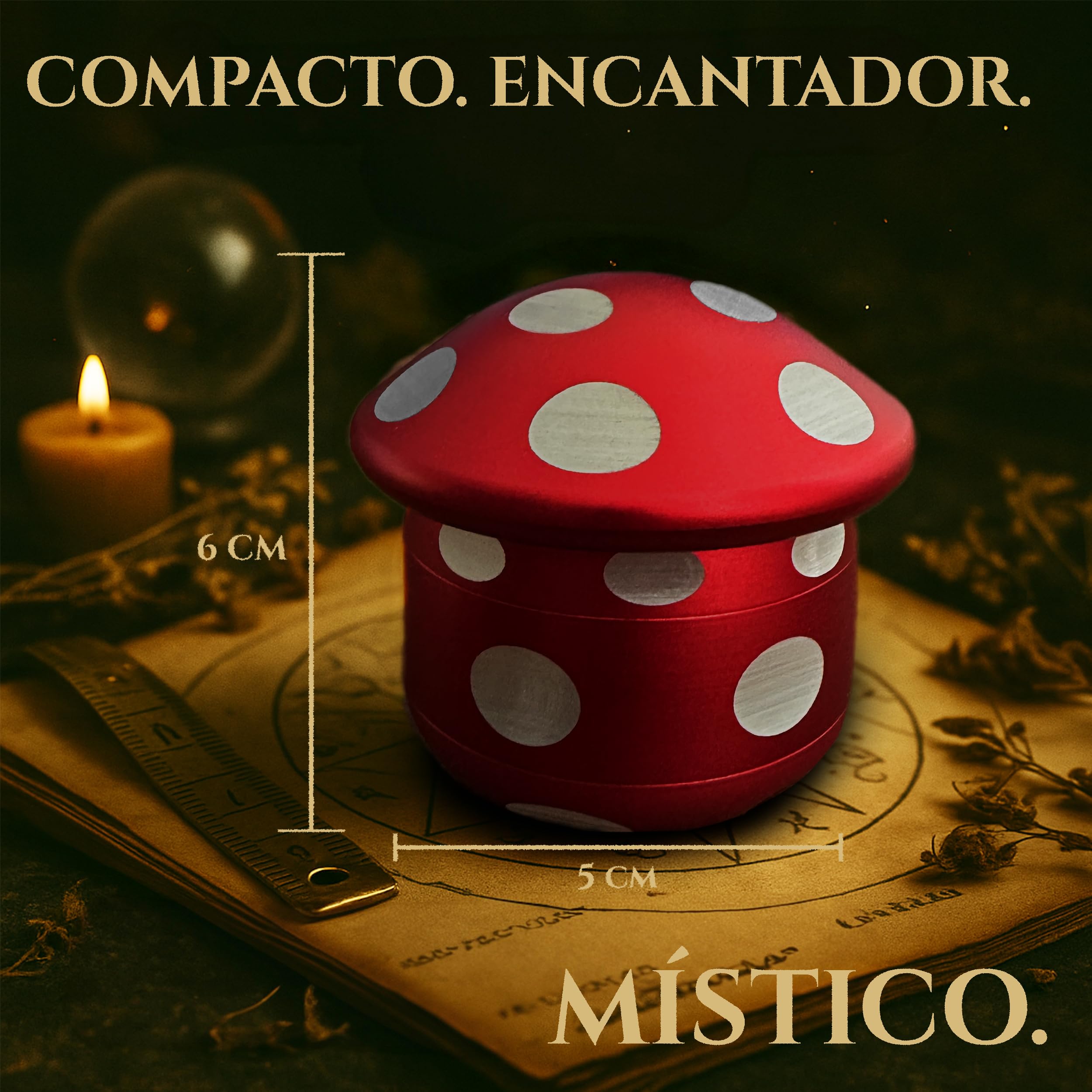 Viberium Grinder Metalico 45 mm - Herb Grinder Metal, 4 Piezas, Spice Crusher Hierba, Aluminio Crusher Grande, Molinillo XXL, Rojo