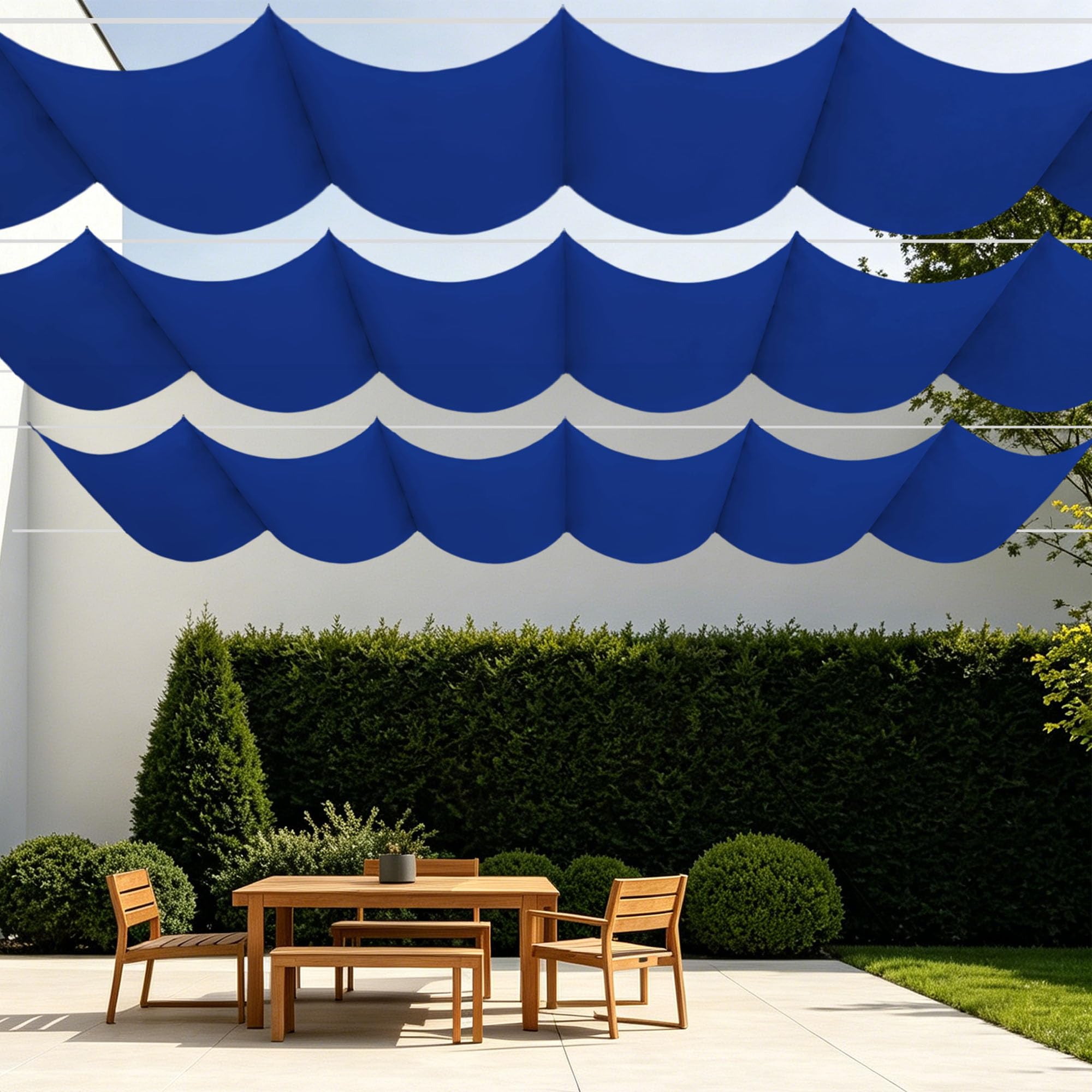 Toile d'ombrage anti pluie et soleil 250x360 cm rétractable pour cour