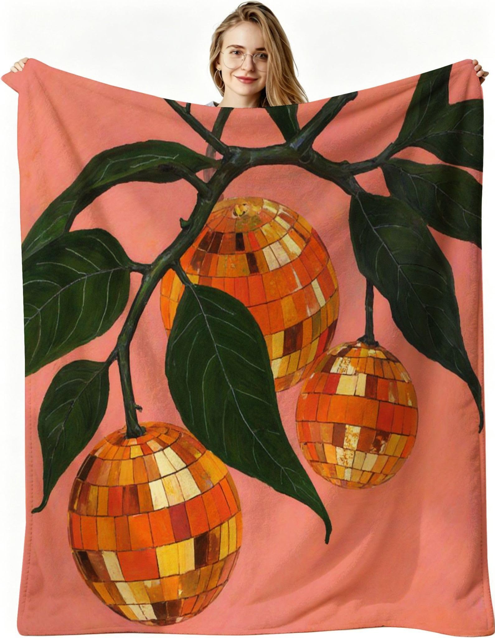 Couverture polaire orange douce protection contre le froid lit