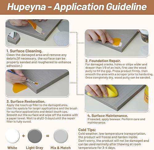 Miniatura 4 de Kit de reparación de madera, kit de reparación de muebles de madera, relleno de madera, masilla de madera y cera de abejas - reparación de manchas,