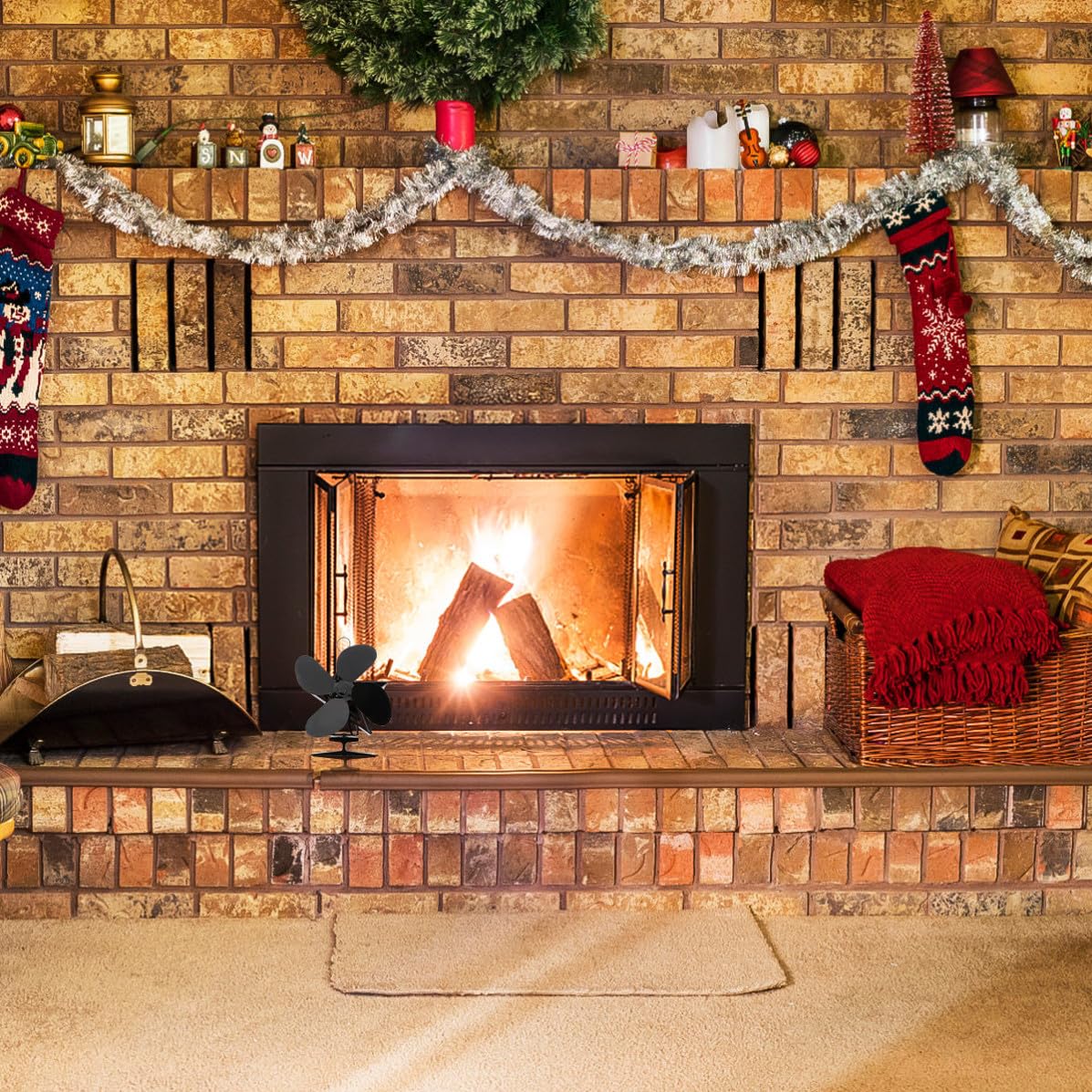 Ventilador de Chimenea de Aluminio Negro, bajo Consumo y Protección