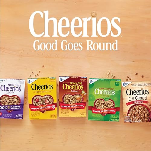 Vista 140 de Cheerios Cereal de desayuno sin gluten de avena integral, bolsa de 2.2 onzas (paquete de 5)