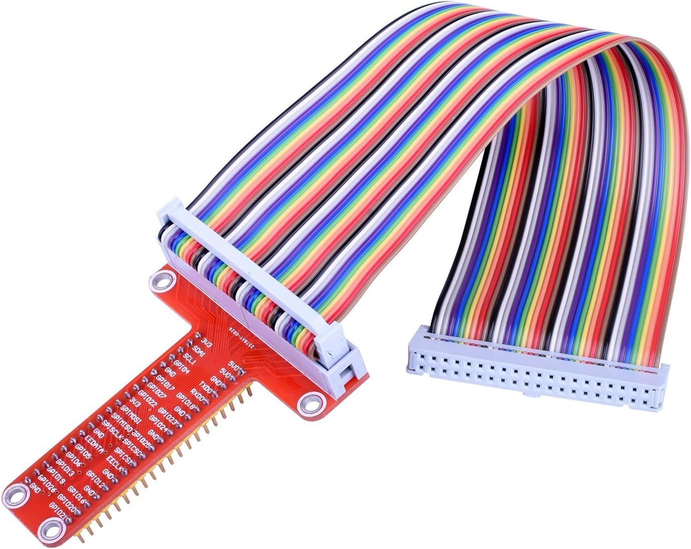 Kuman RPi GPIO Breakout Expansion Board + Ribbon Cable + Assembled T Type GPIO Adapter 20cm FC40 40pin Flat Ribbon Cable for Raspberry Pi 3 2 Model B & B+ SC05