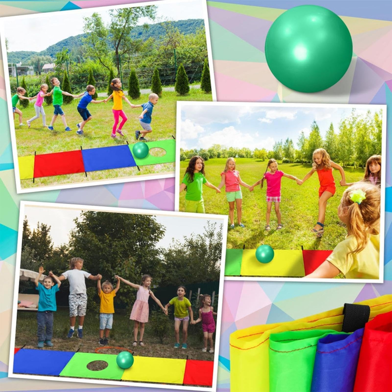 Fallschirm für Kinder, Spielausrüstung 5,5 x 09 m – Fallschirm für Kinder, für Garten Sport Gymnastik Aktivitäten Spiele Outdoor Team Building