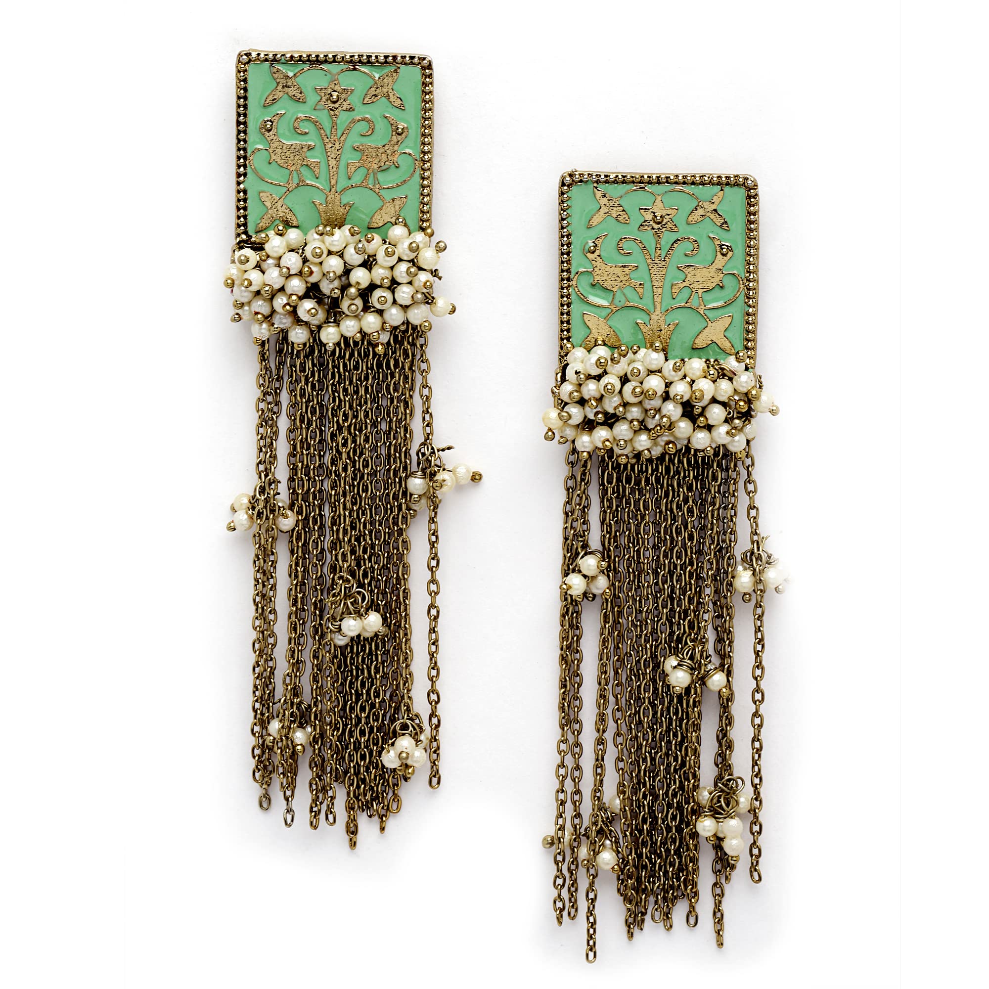Shining Diva Fashion Latest Stylish Traditional Tassel Earrings for Women and Girls (14297er)(Green) (B0BTHTLX4P) Amazon Price History, Amazon Price Tracker