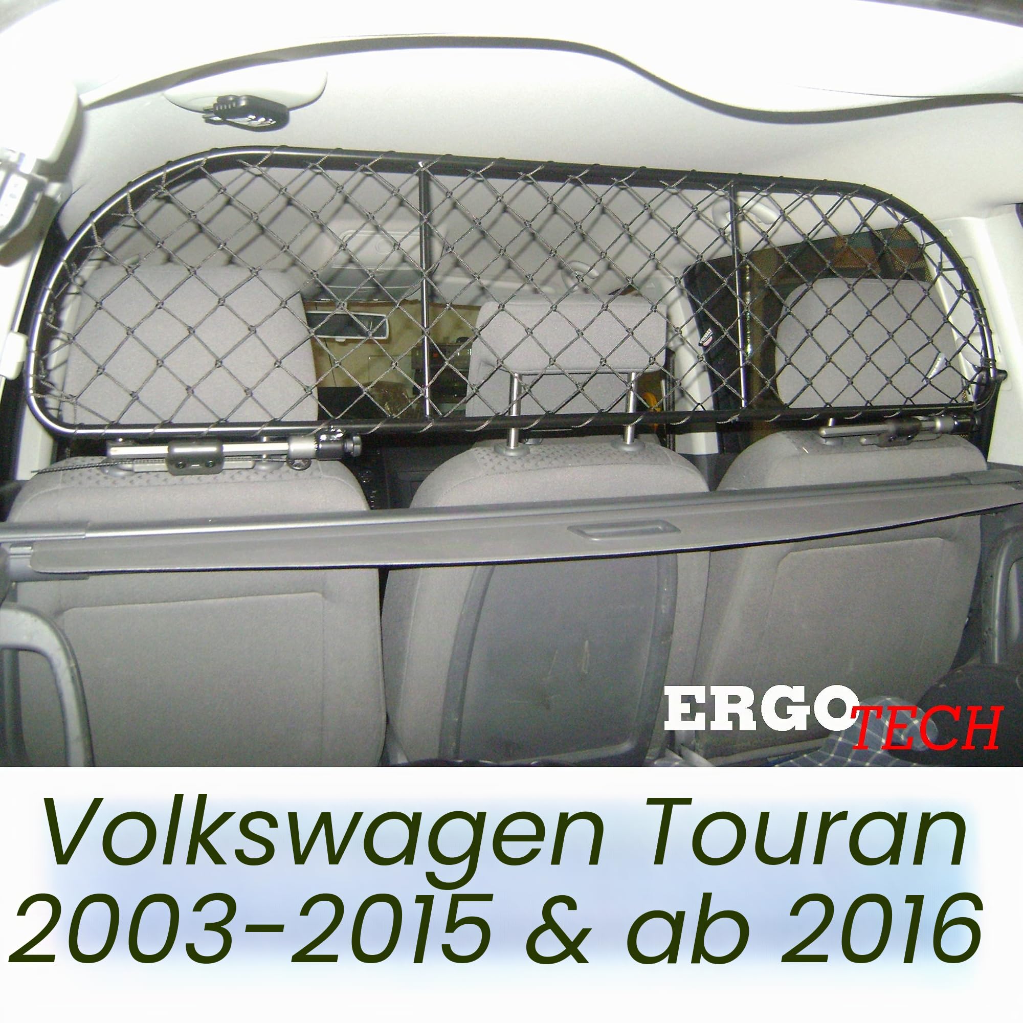 ERGOTECH Trennnetz Trenngitter Hundenetz Hundegitter für Volkswagen Touran BJ 2003-2015 und ab BJ 2016