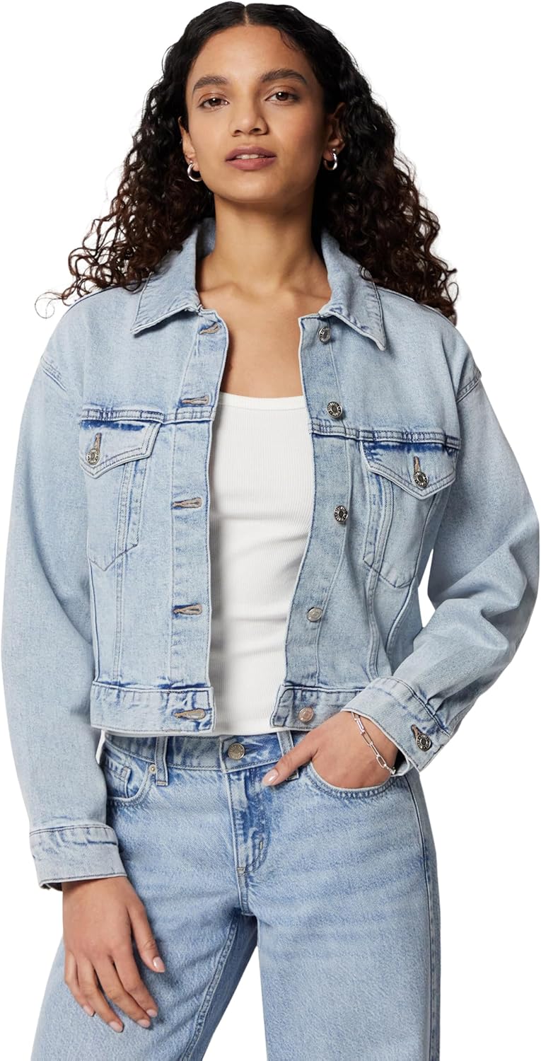 Amazon Essentials Women's Low Stretch Relaxed-Fit Cropped Denim Jacket